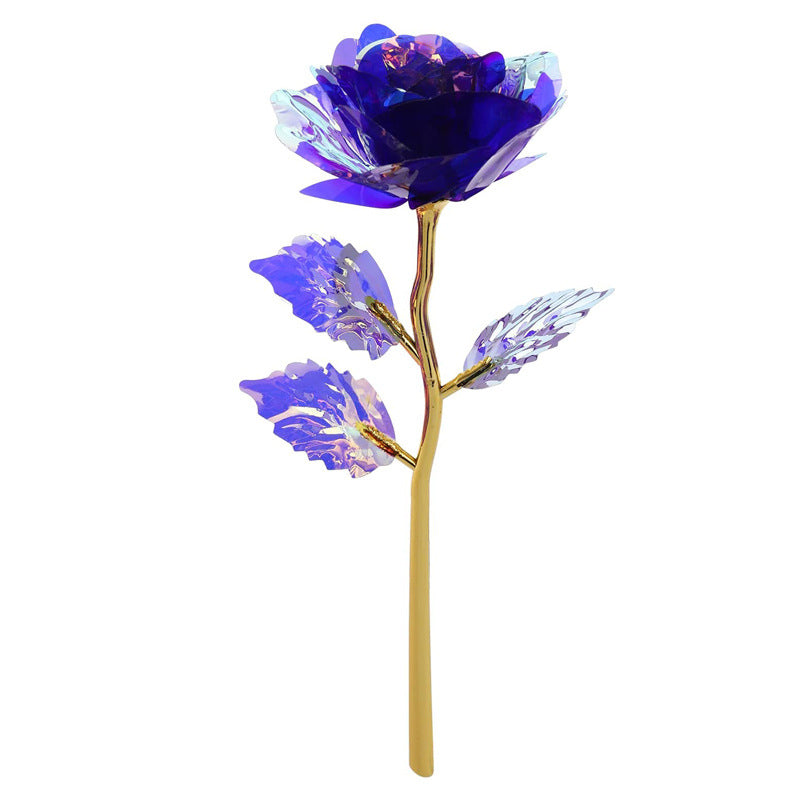 Wholesale of 10pcs Valentine's Day 24k Gold Foil Luminous Plastic Roses